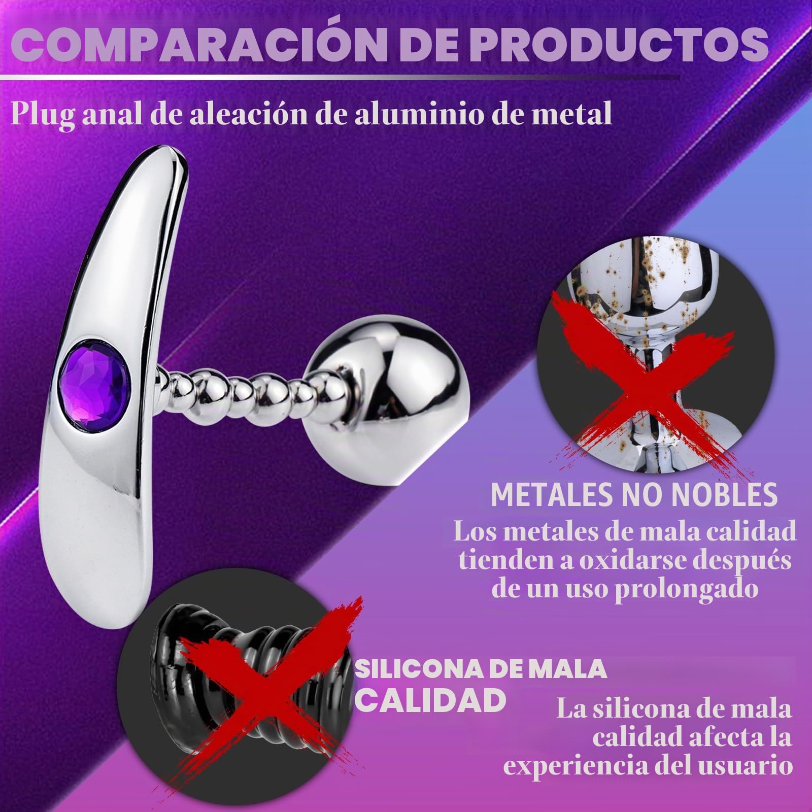 Bolas Anales Extra Grandes Bolas Anales de Metal Pero Plug Plug Anal XXL de Acero Inoxidable con Bolas del Amor Separador Anal Juguetes Anales para Buttpluck Principiante Fetiche Hombres Mujeres