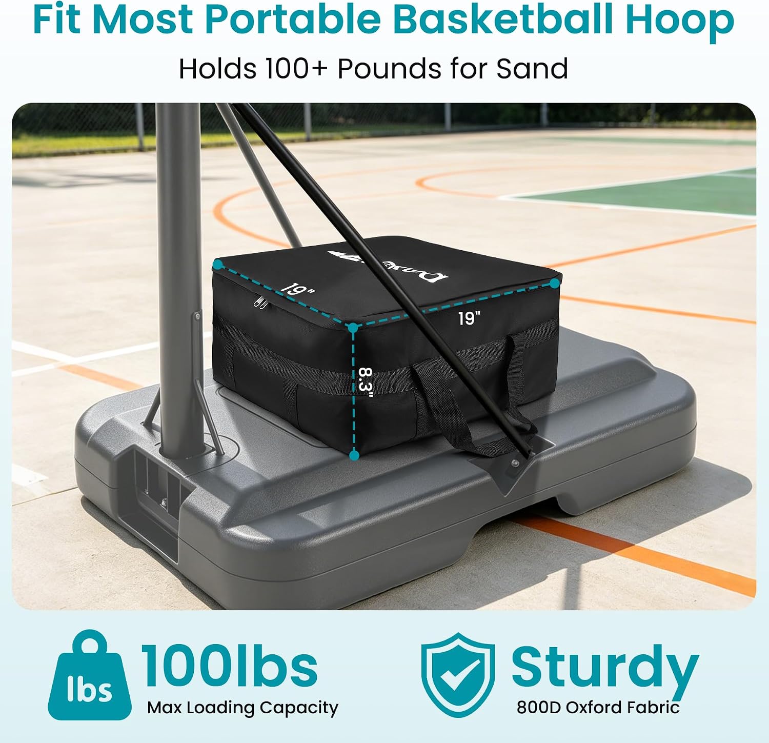 Basketball Hoop Sandbag, 1680D Oxford Fabric,Empty Bag Only, NO SAND