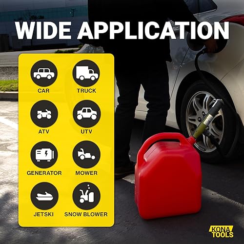 Miniatura 16 de Bomba de transferencia de combustible portátil con manguera de goma KTEP01MRUSB – Batería y USB-C Boquilla de seguridad, manguera resistente