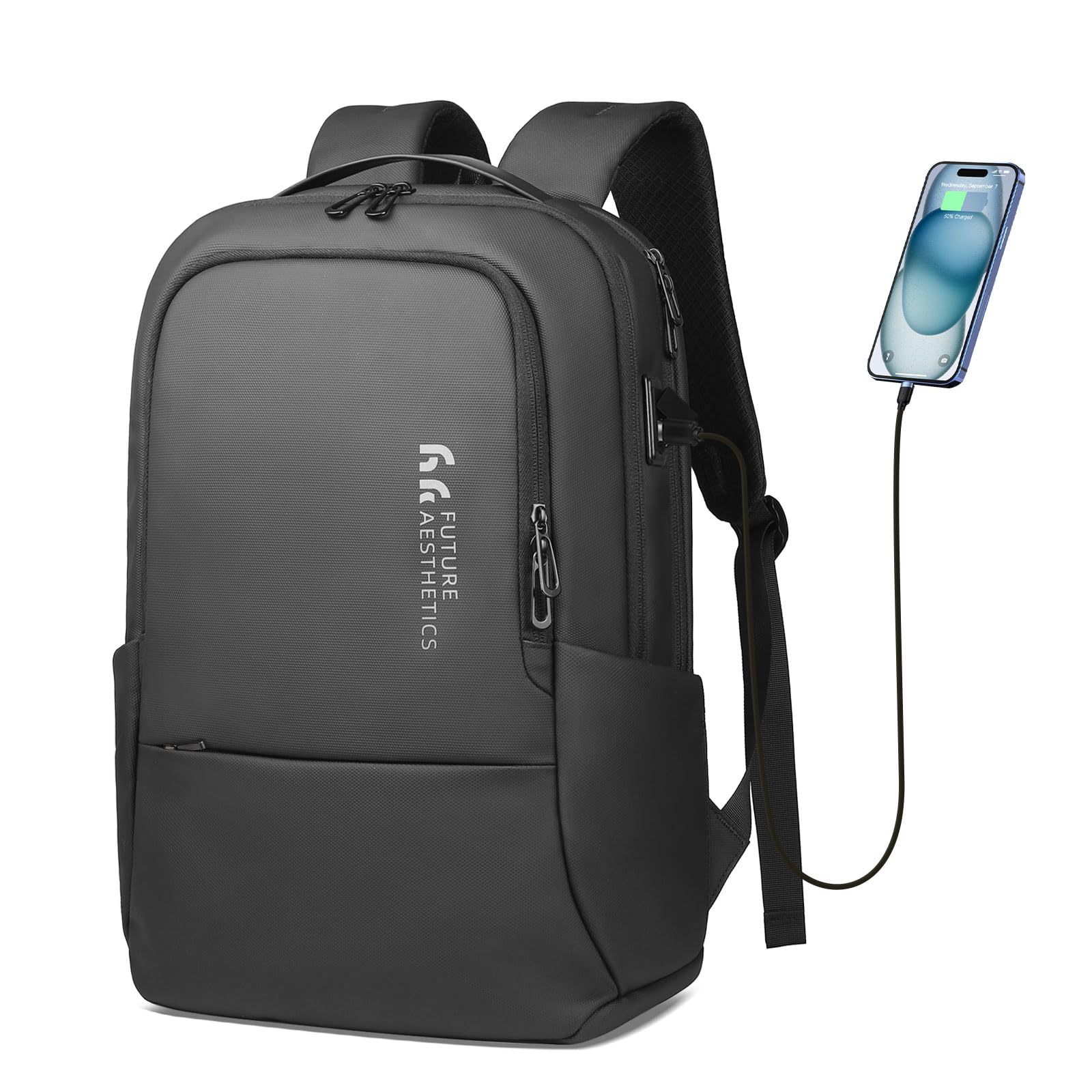 Business Rucksack Herren 15,6 Zoll Laptoprucksack Wasserfest | Leichter dünner wasserdichter Diebstahl-Rucksack für Business, Arbeit, Reisen, Universität, Büro, Alltag