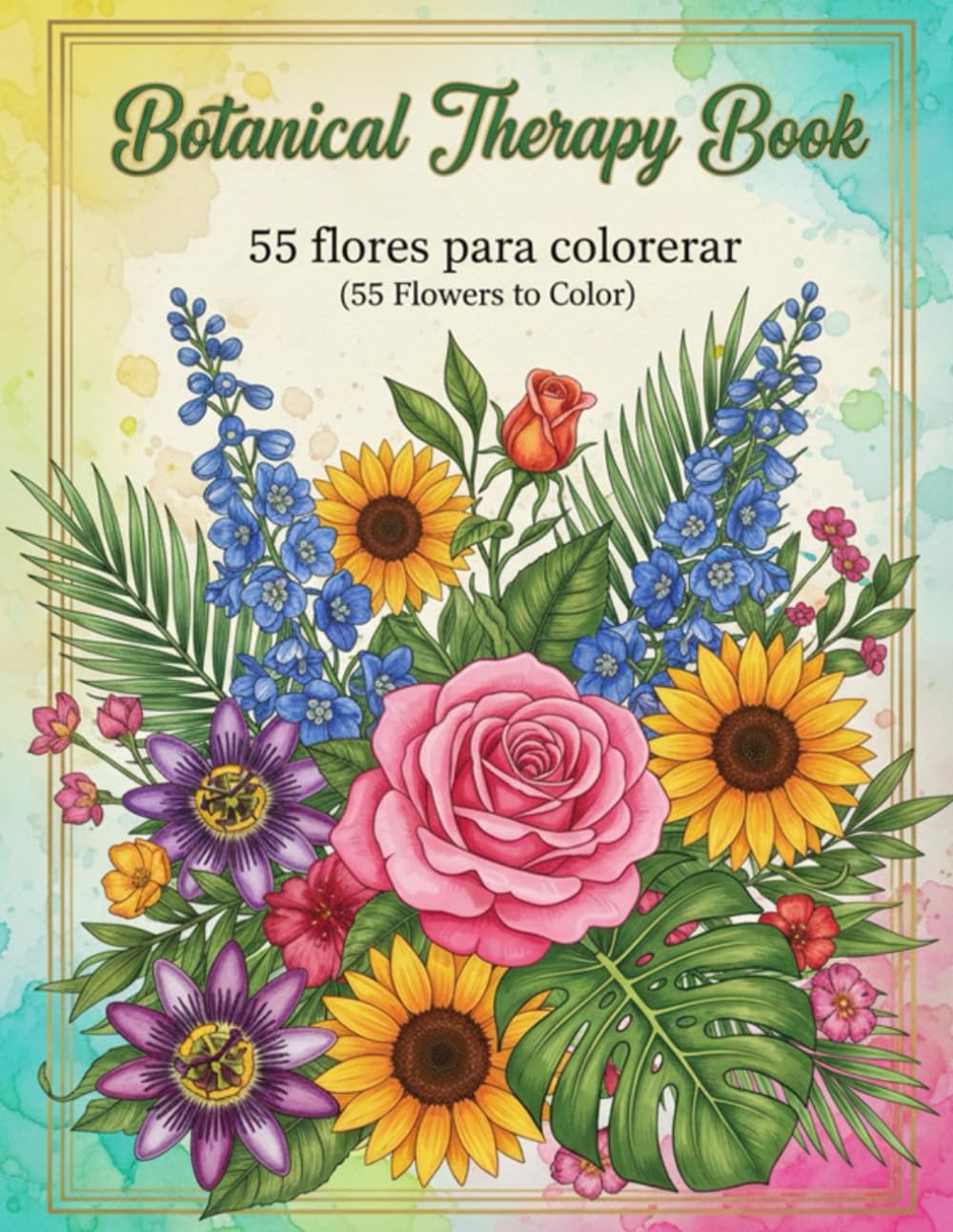Botenical Therapy Book: Coloring Book / Libro De Colorear
