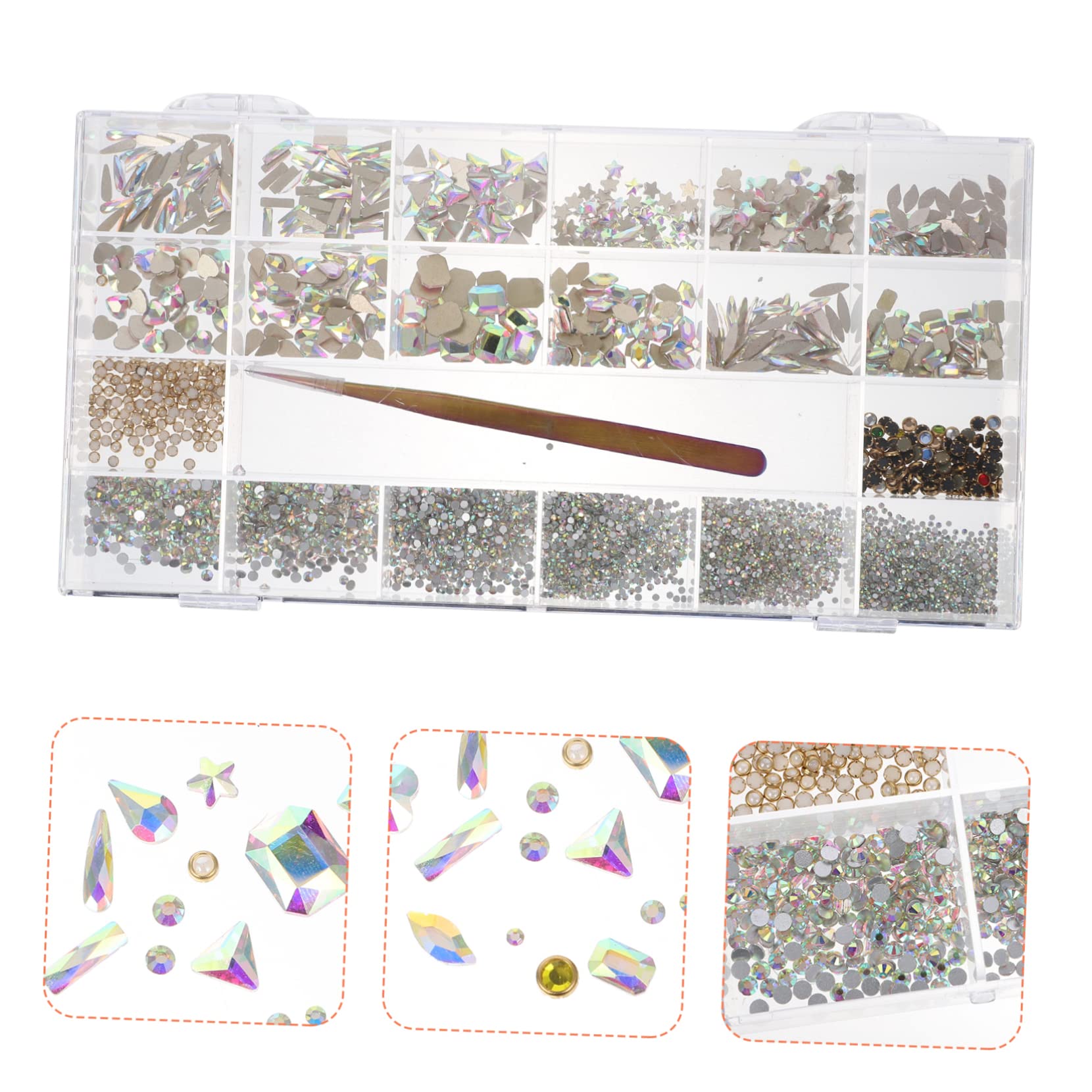 Scatola Strass per Unghie Strass per Nail Art Amuleti per Unghie Borchie di Diamanti Forniture per Unghie in Acrilico Amuleti per Nail Art Rivetti per Nail Art Accessori