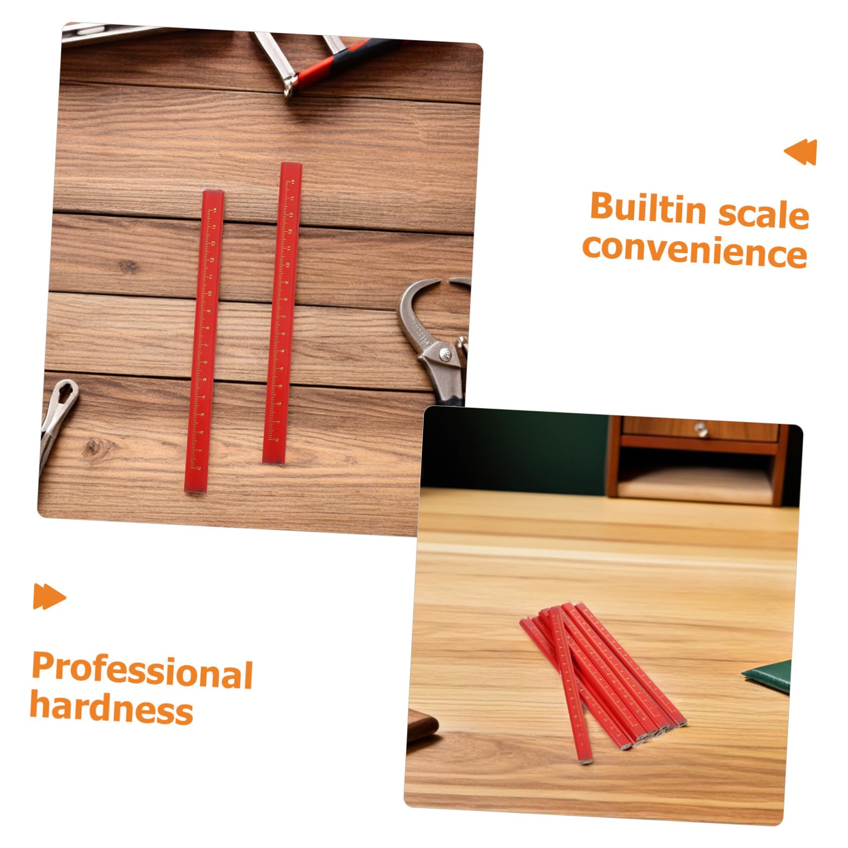 Cabilock 100 Piezas herramientas para trabajar la madera lapiz lápices para trabajar la madera Red