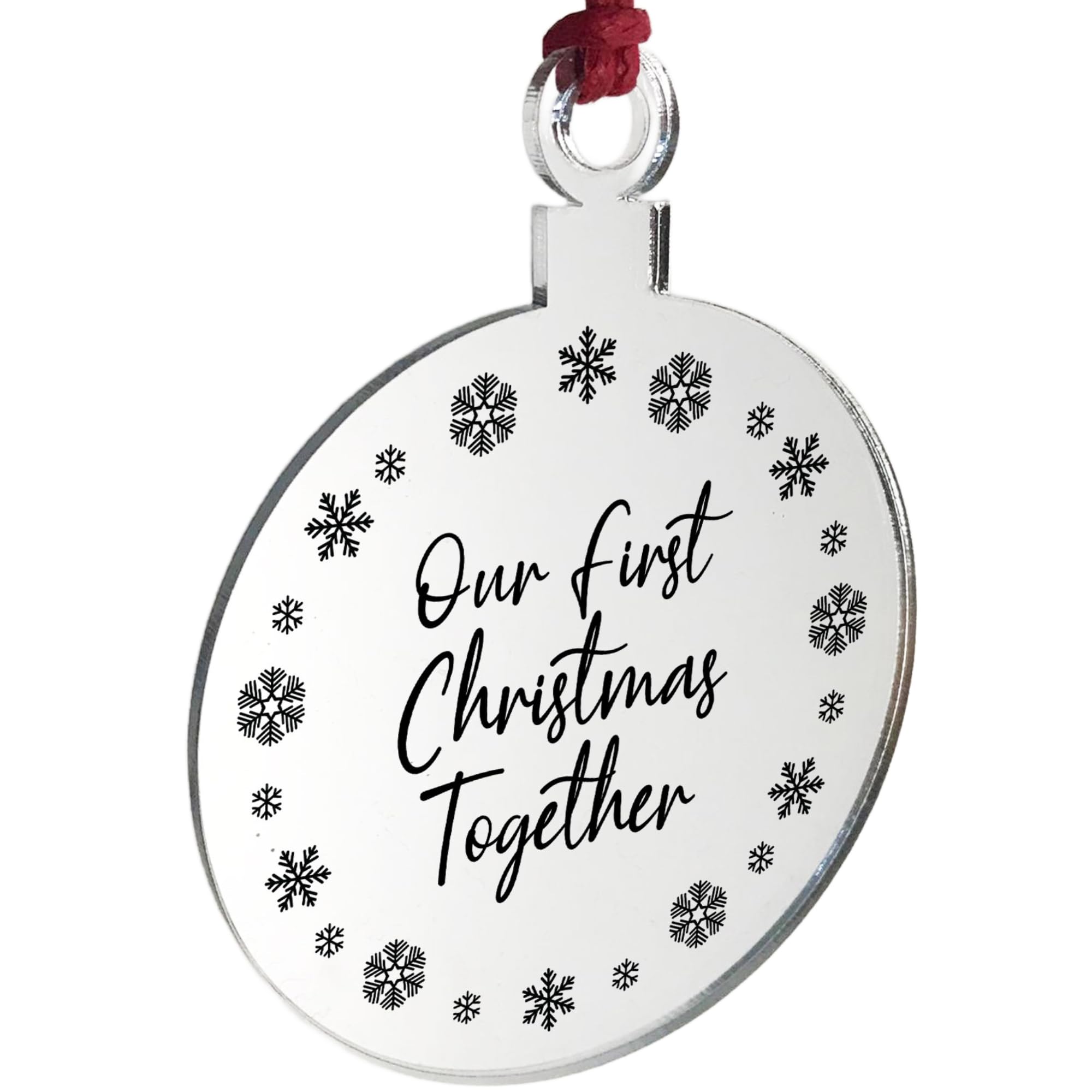 RED OCEAN Our First Christmas Together Gift For Boyfriend Girlfriend Engraved Christmas Decoration
