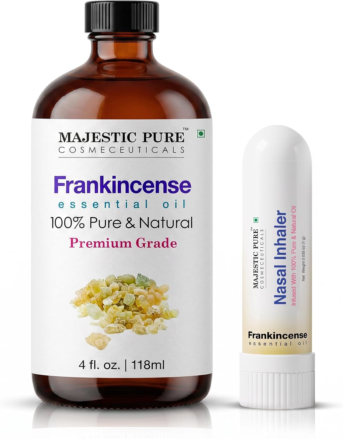 Majestic Pure Frankincense Essential Oil with Nasal Inhaler 4 Fl Oz
