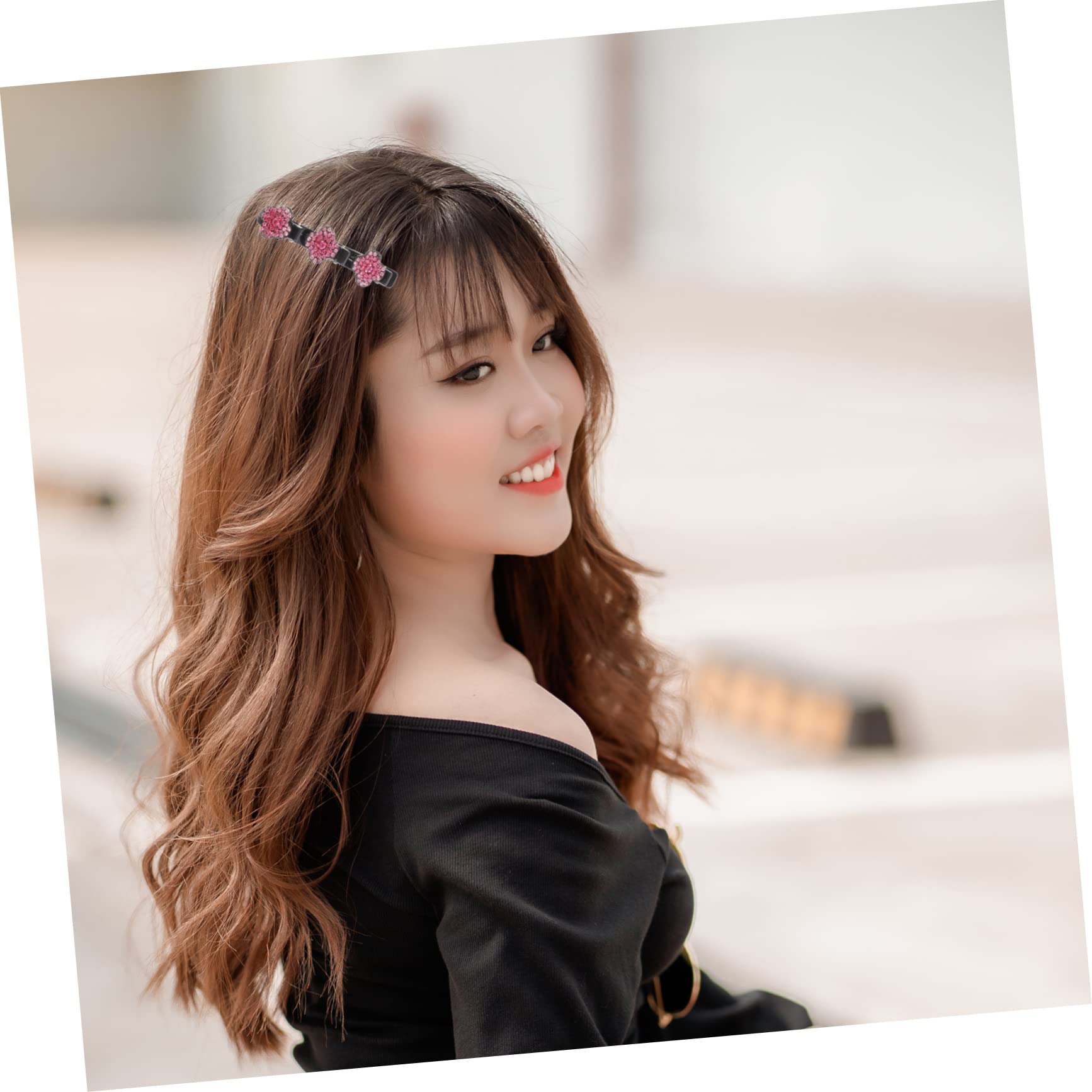 Abaodam 4er-set Haarspangen Für Frauen Geflochtene Strass-clips Haarspangen Für Mädchen Modisches Accessoire 7 Stück X 4