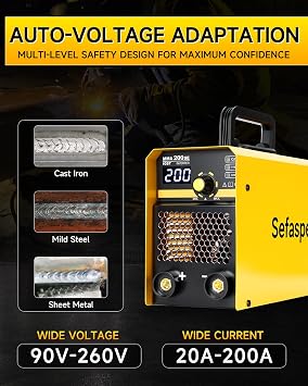 Stick Welder, 2026 Newest [Large LED Display] 200A ARC/Lift TIG Welding Machine with Synergic Control, IGBT Inverter Portable MMA Welder Machine with Hot Start/Arc Force