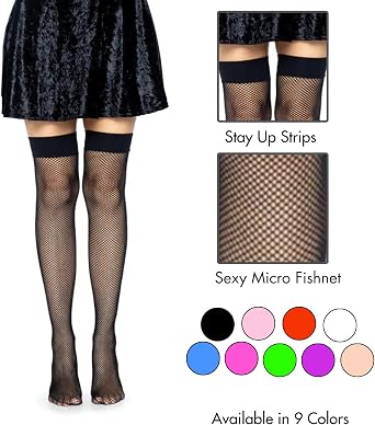 Leg Avenue Women's Nylon Fishnet Thigh Highs