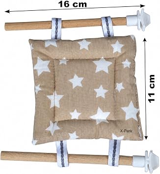 Kuş Yatağı En Sünger Dolgulu, 2 Ahşap Tünekli Dinlenme Alanı 11 Cm Boy 11 Cm