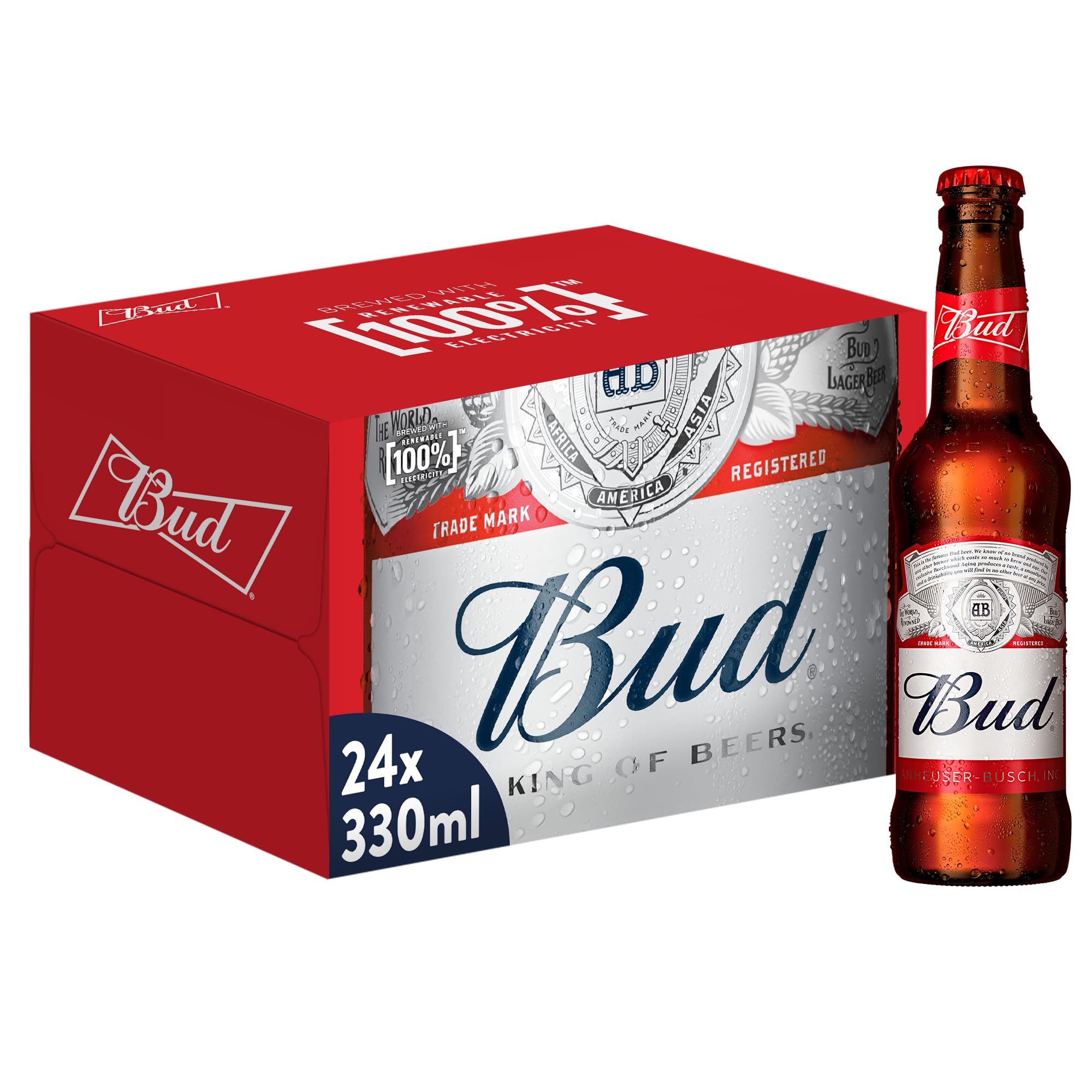 Bud, Birra Bottiglia - Pacco da 24x33cl