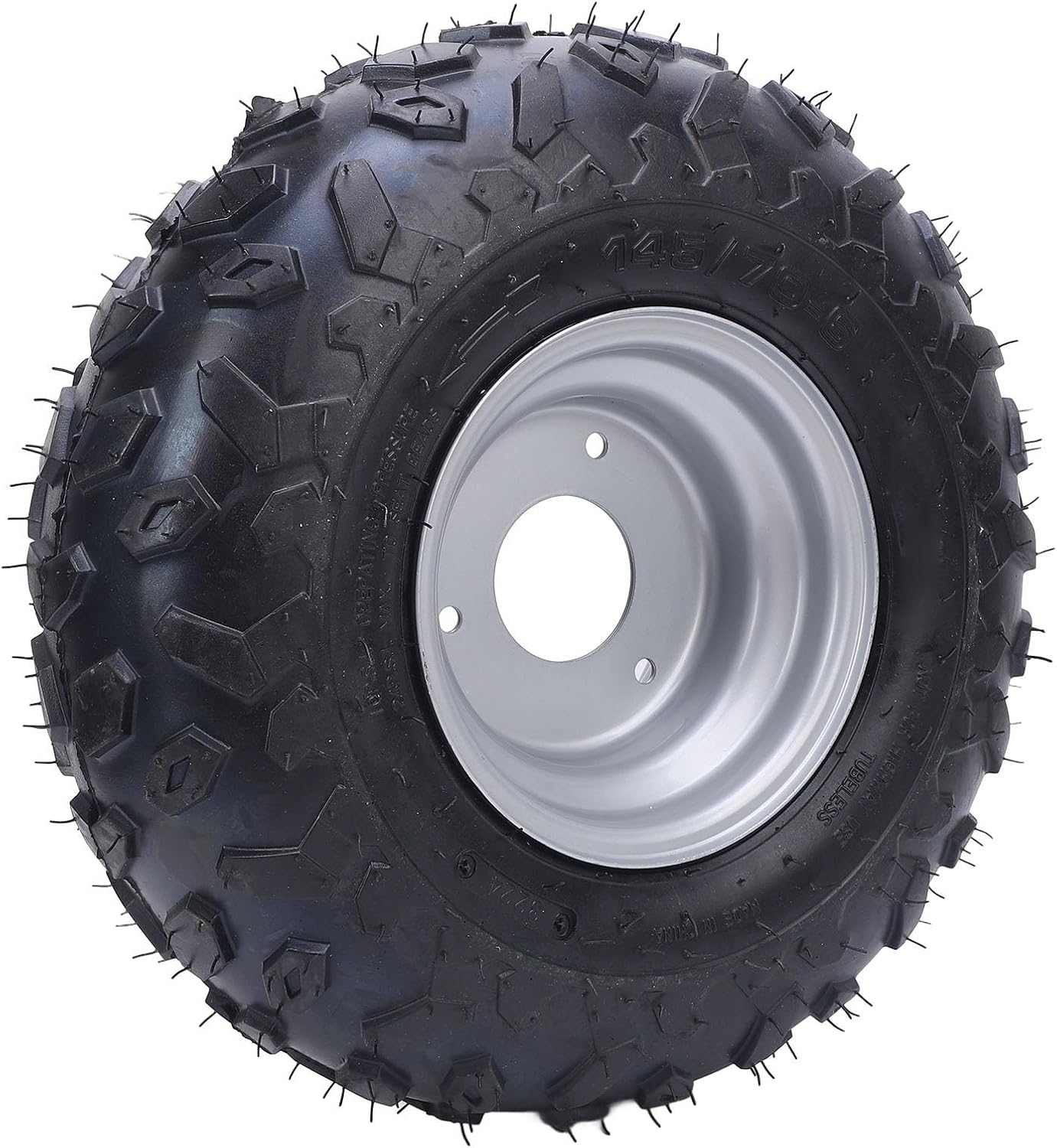 145 70 6 Tire 6 Inch Wheels Rim Tire Durable Long Lasting Rubber Compound Enhanced Traction for ATV UTV Quad Off Road Go Kart Cart
