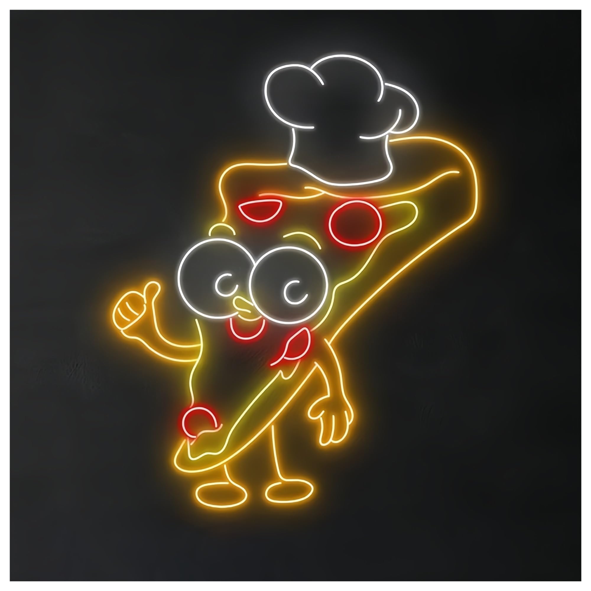 SHOUXI Sign Lamp Commercial Decor Neon Signs Pizza Chef Neon Lights Suitable for Shop Window, Restaurant Decor Night Lamp(70CM)