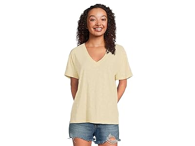 Mod-o-doc Short Sleeve V-Neck Boxy T-Shirts Women