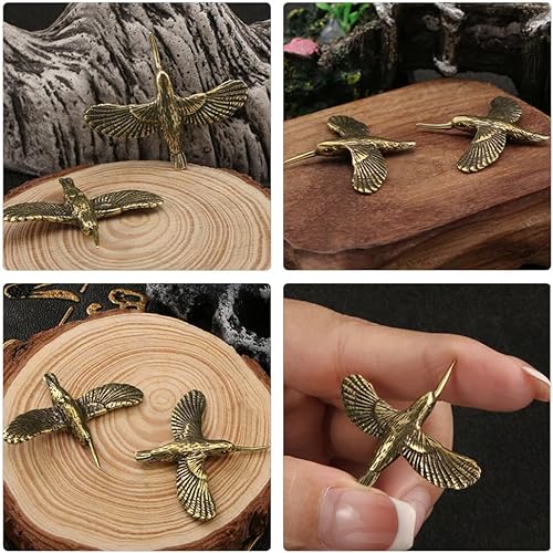 Miniatura 9 de 2 piezas Fengshui ornamento chino Feng Shui pájaro de escritorio decoración de pájaro figura de escritorio pájaro té mascota pájaro escritorio latón