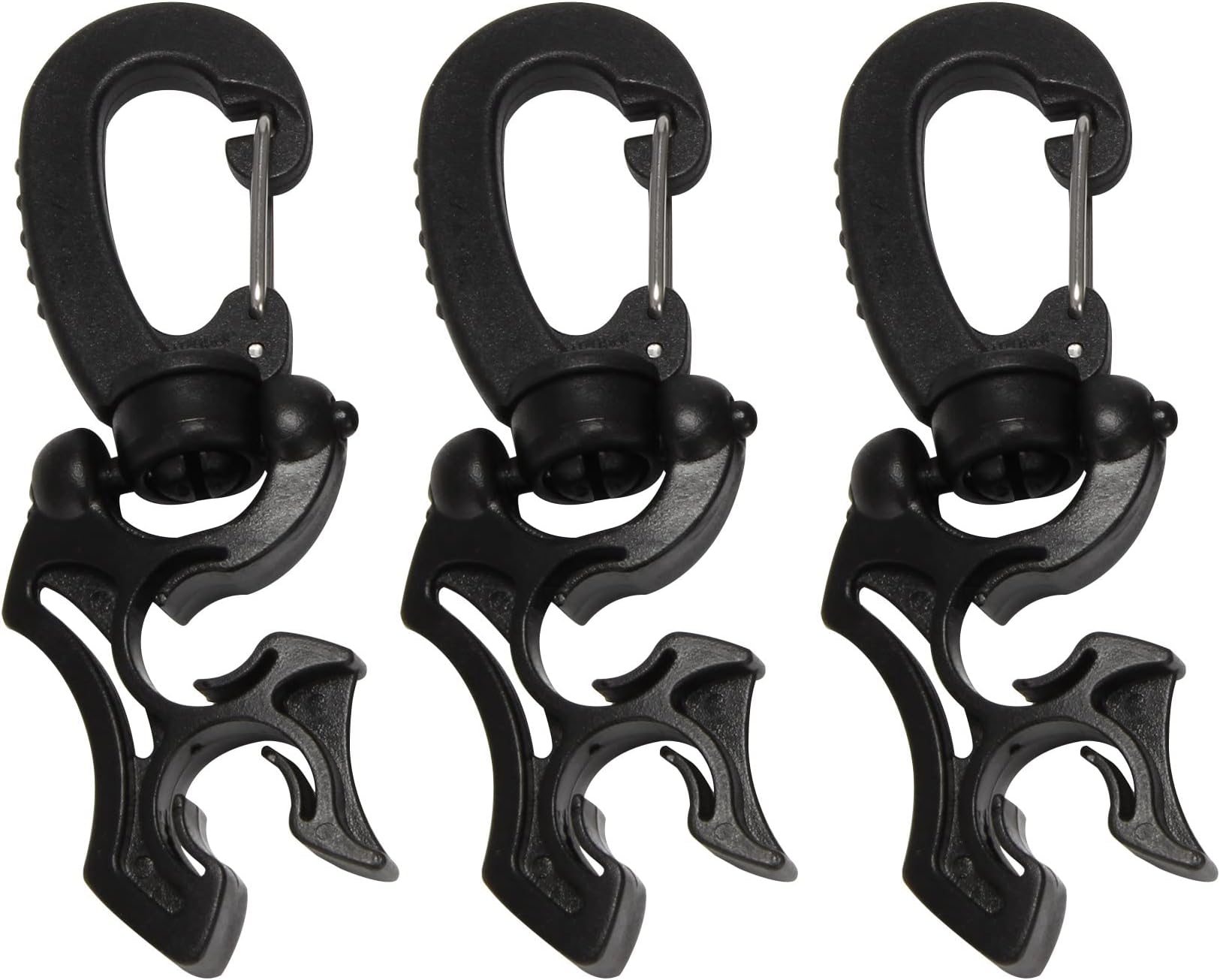 Hacbop 3 Pcs Diving Hose Holder Clip Scuba Diving Double BCD Hose Clip with Snap Hook Buckle for Dive Snorkeling Accessories
