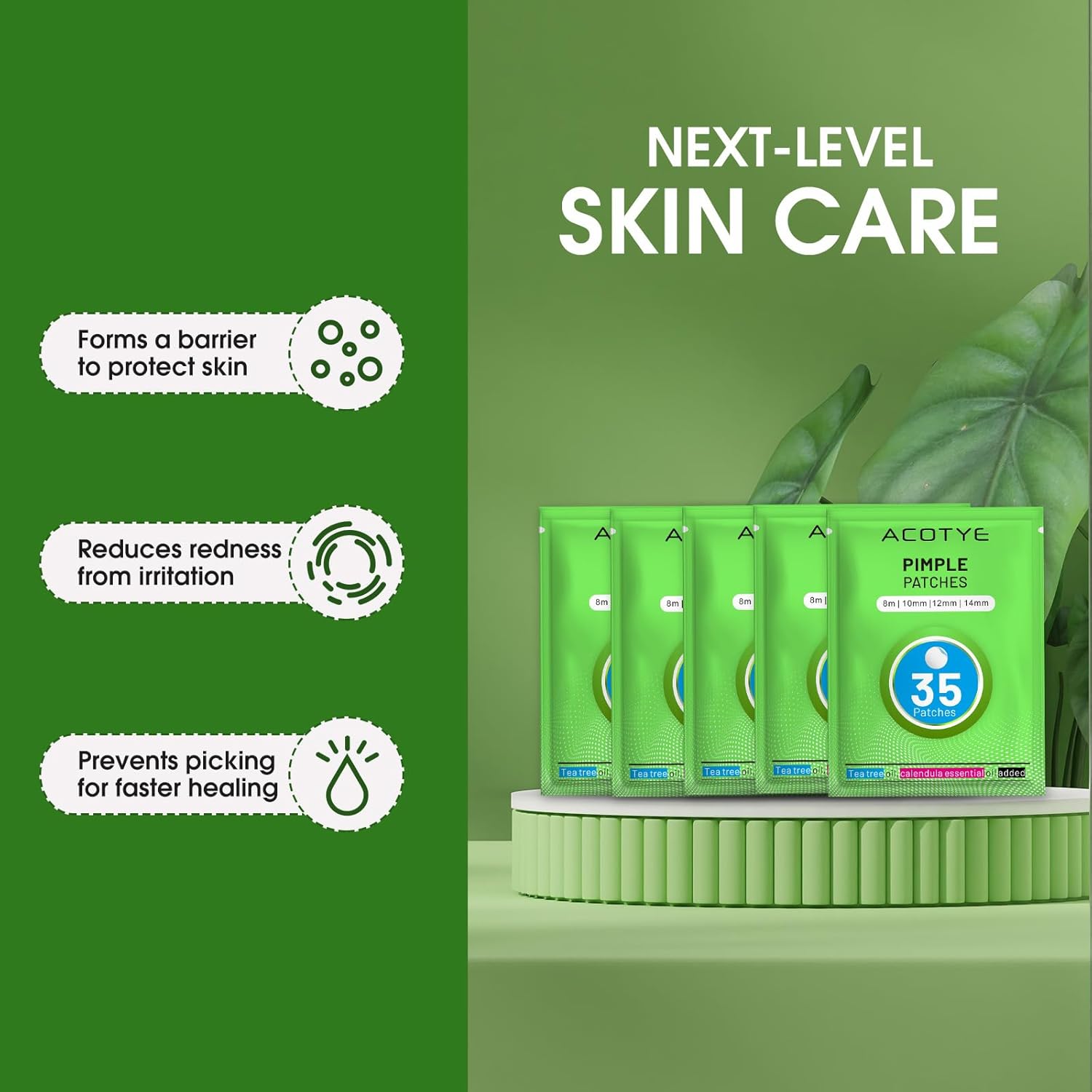 ACOTYE Pimple Patches Spot Patches - 35 Count (5 Pack) | Tea Tree Oil, Calendula, Salicylic Acid | Clear Acne Fast with Gentle, Soothing Formula | 4 Sizes for All Skin Types (BD01-5pack-uk, S) 8 71iRb4Q3QKL. AC SL1500