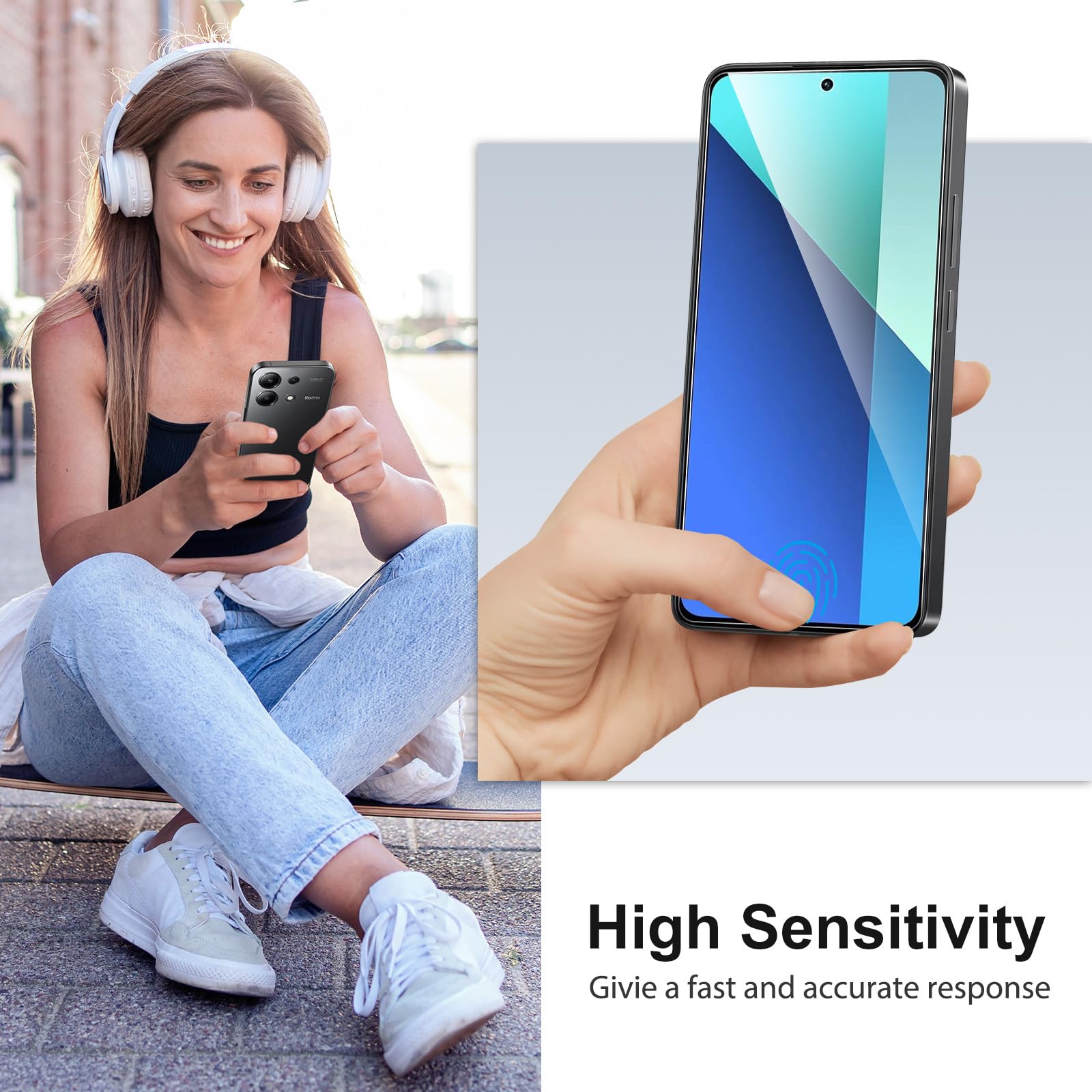 SPARIN Verre Trempé Pour Xiaomi Redmi Note 13 et Note 13 Pro 4G/5G (PAS Pro+) 6,67 Pouces, 3 Pièces Protection écran sans Bulles, 2.5D Vitre Protecteur, HD
