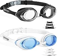 Vista 12 de Seago 2 Pack Swimming Goggles Anti-fog Anti-UV Silicone Swim Goggles Adult Women Men