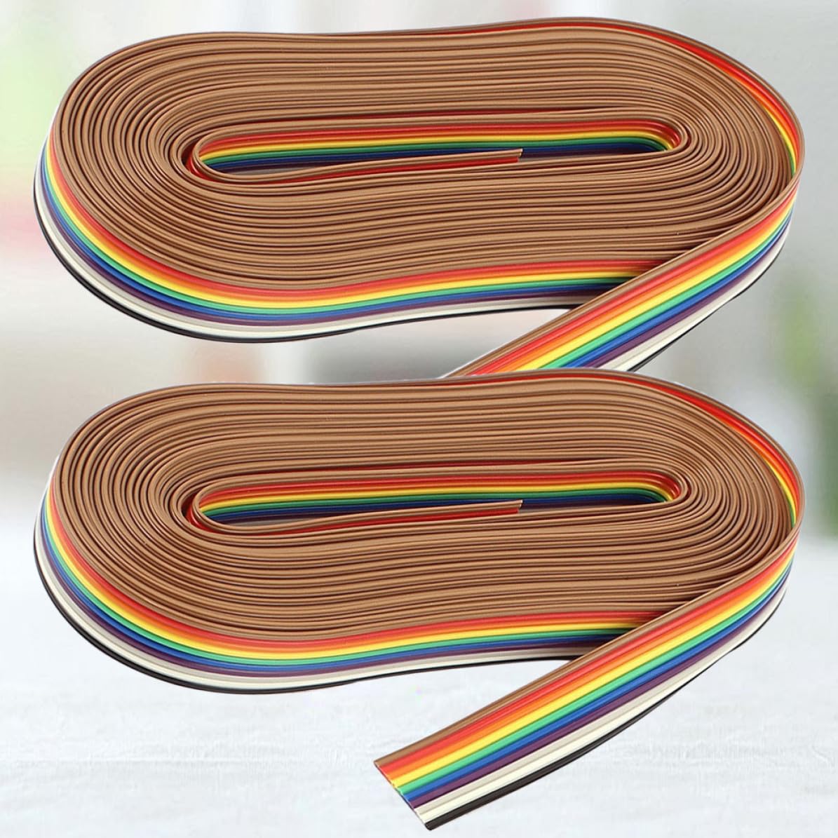 2 Rolls IDC Rainbow Flat Ribbon Jumper Cable 10 Conductor 5m