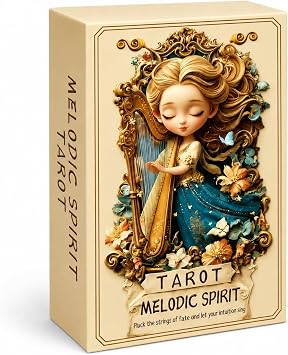 sishui Melodic Spirit Tarot Deck with Guidebook, 78 Rider Waite Inspired Tarot Cards for Beginners, Music Inspired Whimsical Tarot for Intuitive Readings, Journaling,Spiritual Reflection