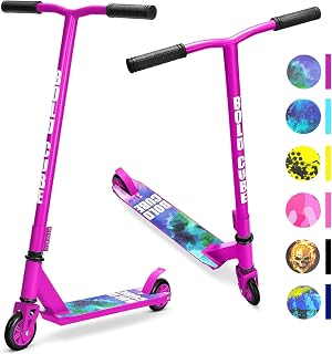 BOLDCUBE Monopattino da Acrobazie Principiante per Bambini Età 8-12, 6-12 Anni - Piattaforma Leggera in Alluminio, 360° - Monopattino Stile Libero per Bambini