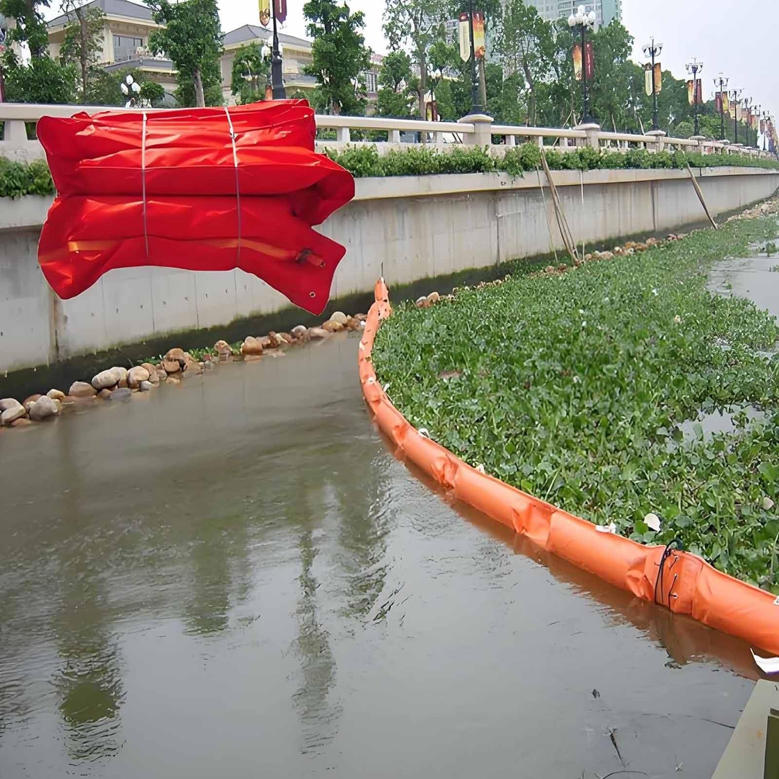 DUANHOZ PVC Oil Boom,PVC Floating Oil Barrier, 10m Oil Boom for Water Debris & Spill Containment, Recyclable Solid Garbage Collector, 43.3in High for River & Lake Protection