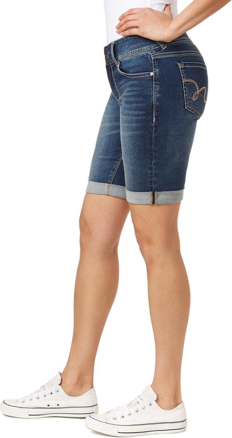 WallFlower Women's Ultra Denim Bermuda Shorts 9" Mid-Rise Insta Soft Juniors (Available in Plus Sizes) - Image 3