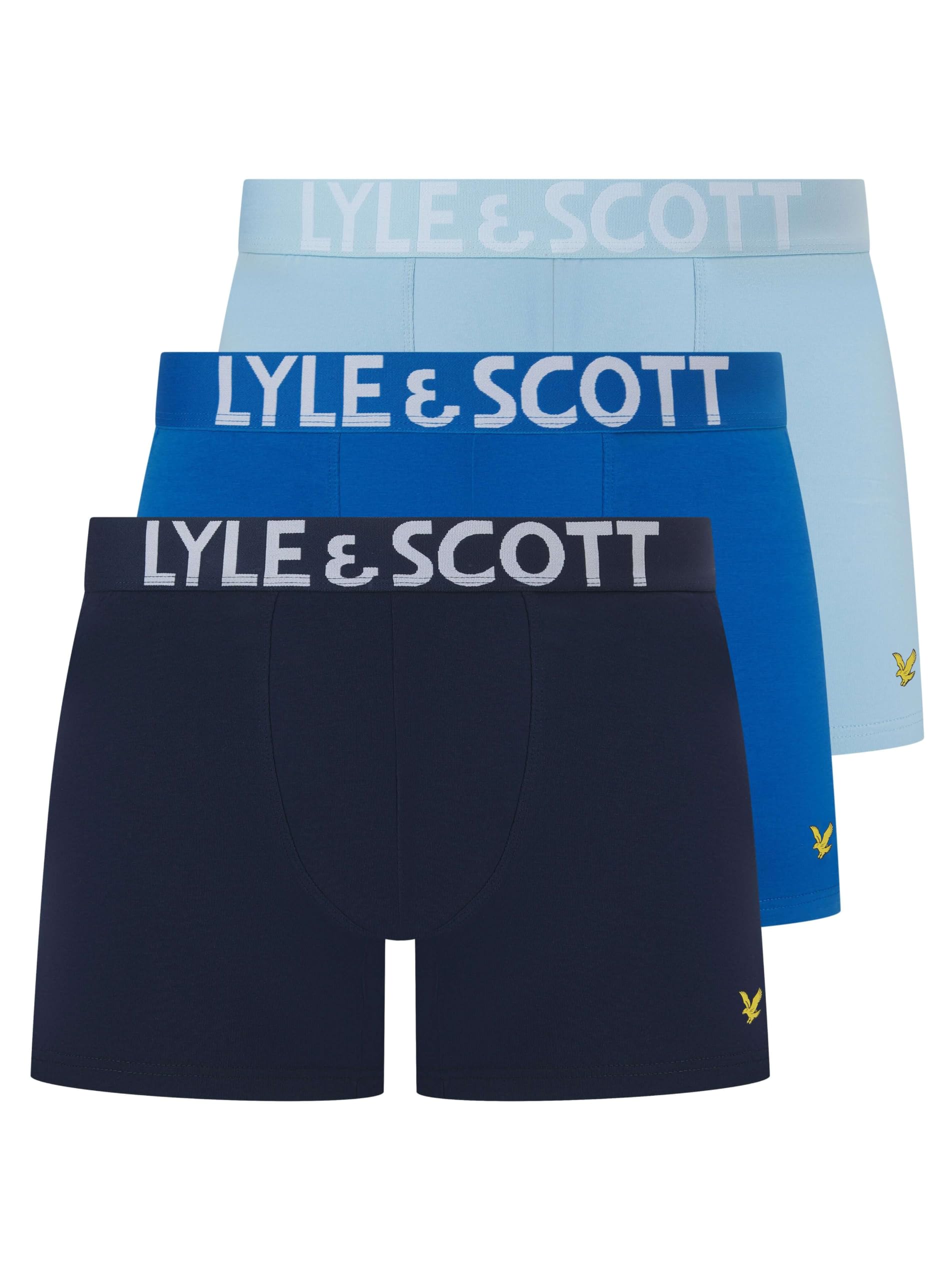 Lyle & Scott Blue 3-Pack Daniel Boxer Briefs, Mix - S