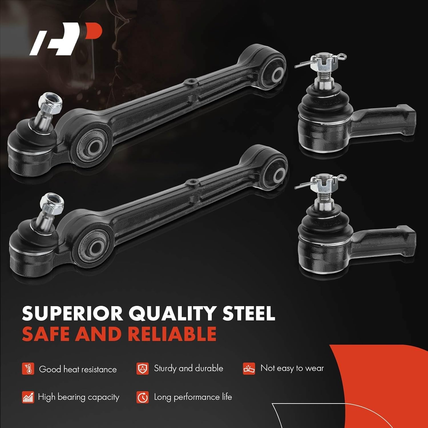 A-Premium Set of 6, Front Lower Forward Control Arm, Inner Outer Tie Rod End, Compatible with Dodge Avenger 95-00, Chrysler Sebring 95-00, Mitsubishi Eclipse 95-99, Galant 94-98, Eagle Talon 95-98