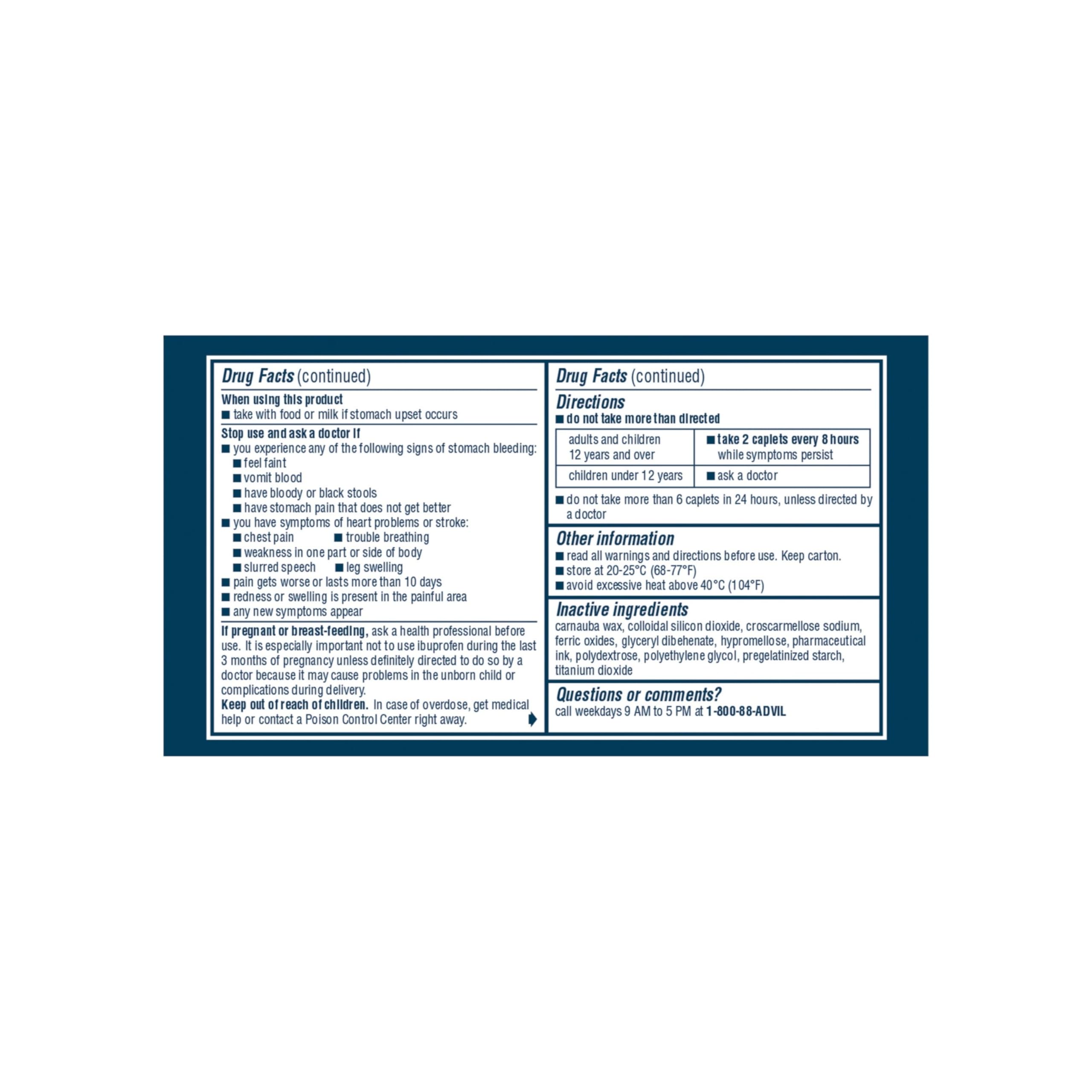 ​​Advil Dual Action Coated Caplets with Acetaminophen - 216 Count​ — Amazon image 20
