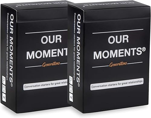 OUR MOMENTS Generaciones (paquete de 2) 100 preguntas para iniciar conversaciones que provocan pensamiento. Nieto a abuelo, comunicación divertida y