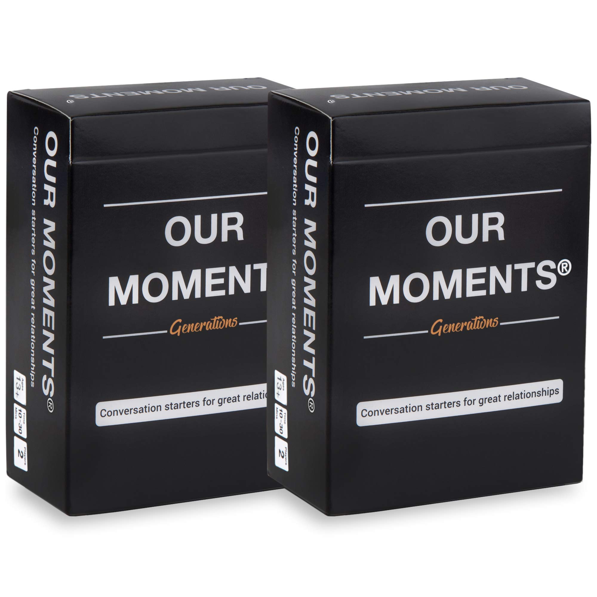OUR MOMENTS Generations (Bundle of 2): 100 Thought Provoking Conversation Starter Questions. Grandchild to Grandparent - Fun and Meaningful Communication - Bridge The Age Gap to Strong Family Ties