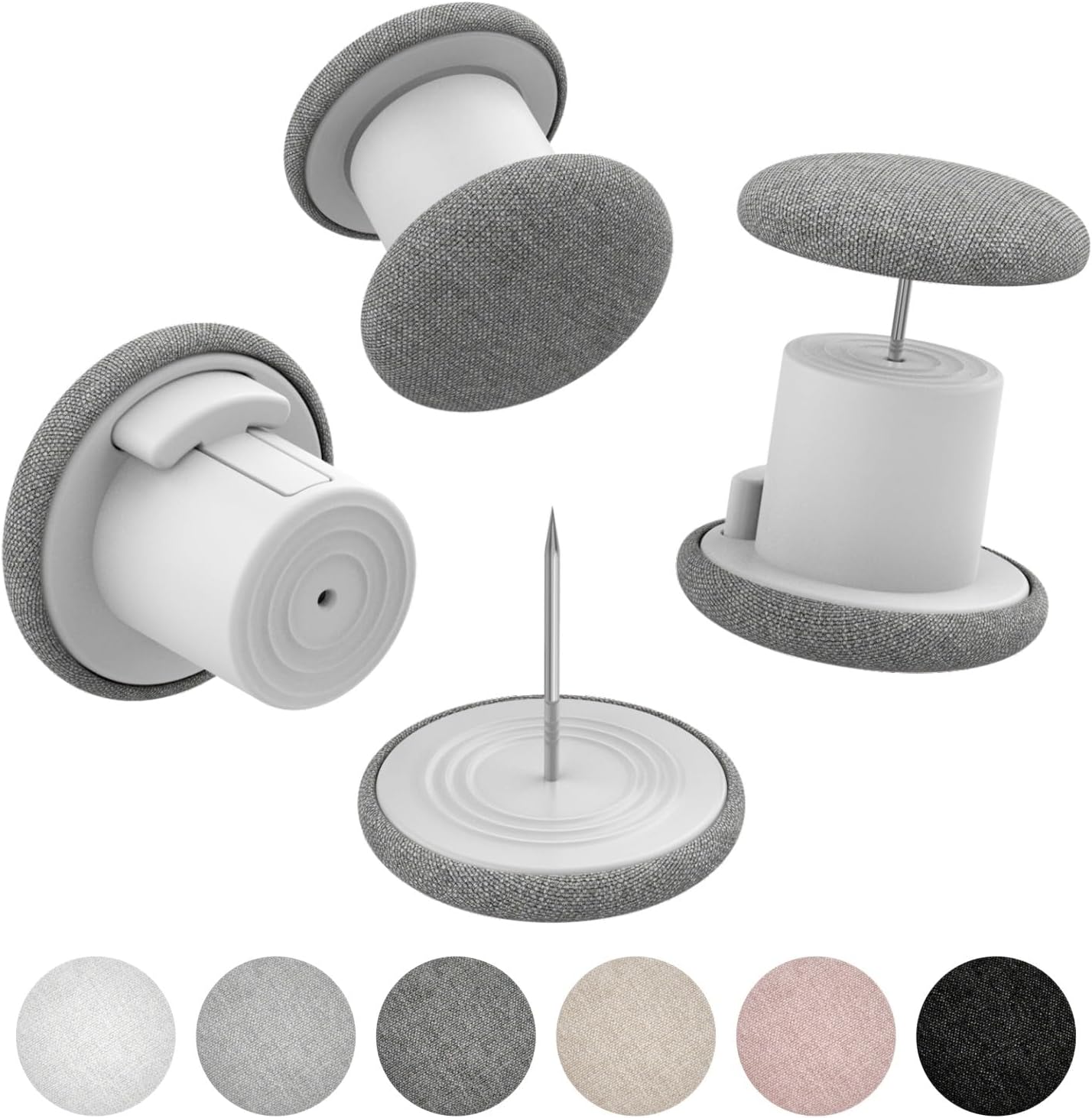 Duvet Pins and Clips – Double-Sided Fasteners to Secure Comforter in Cover, Soft Linen Duvet Cover Clips for Quilts, Cushions, and More (12, Mmedium Gray)