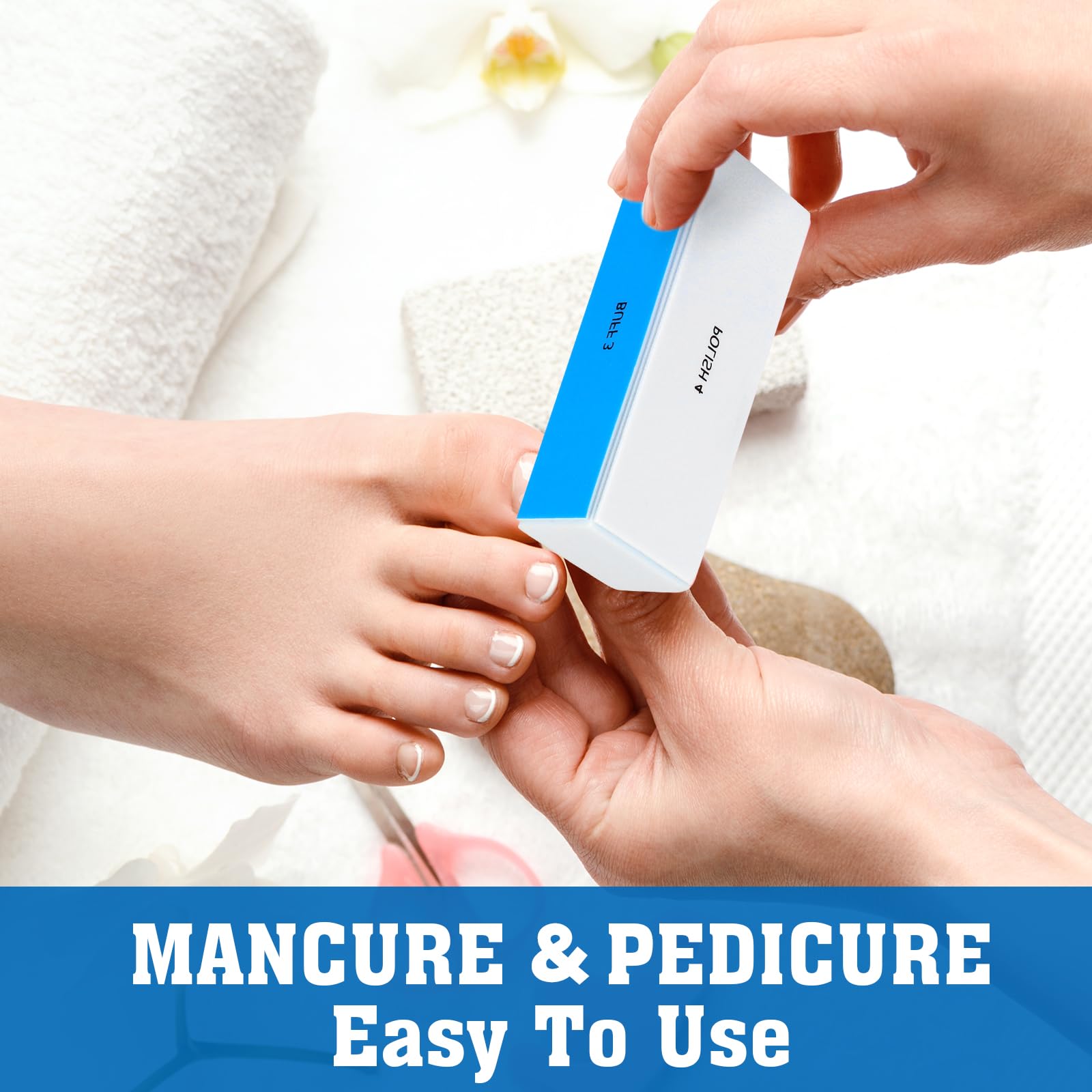 JSRQT 6 Piezas Lima de Uñas Bloque Pulidor 4 Caras con Grano 120/240/600/3000 para Dar Forma, Alisar y Brillar Uñas, Pulidor Reutilizable para Uñas Naturales y Acrílicas - 5