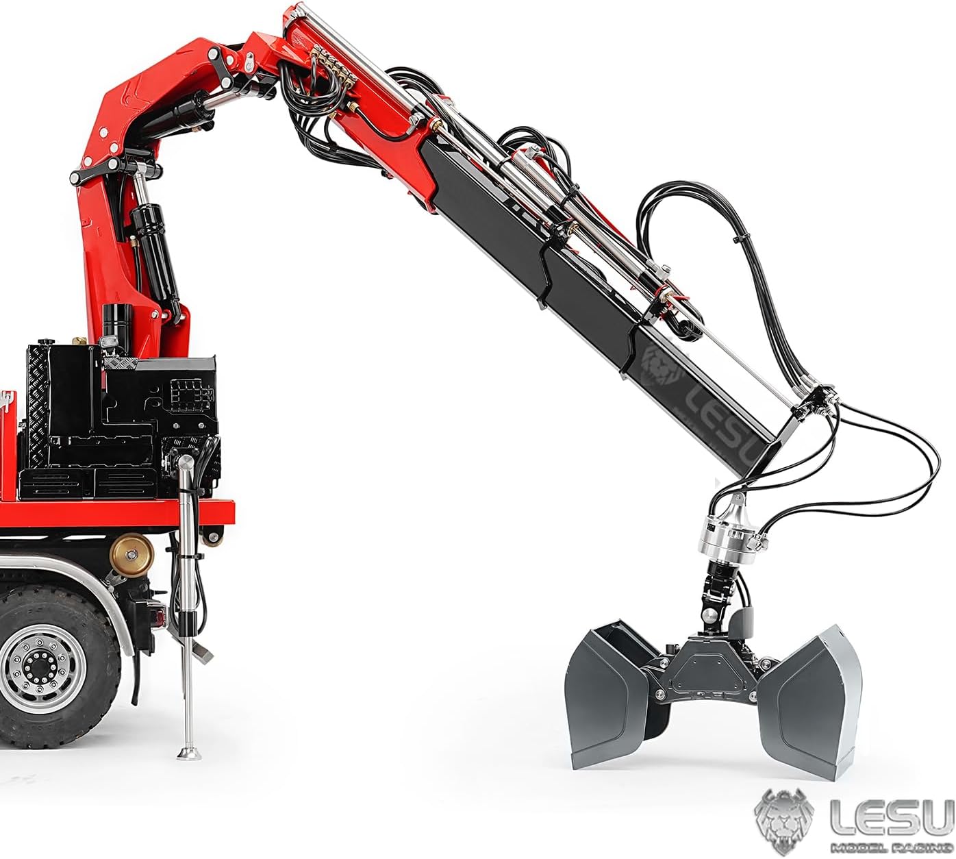 TOUCAN RC HOBBY 270° Rotating LESU Metal Clamshell Bucket for DIY 1/14 RC Hydraulic Crane of Excavator Dumper Remote Control Tractor Truck