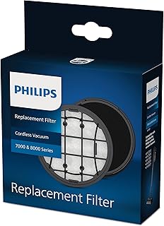 Philips Orijinal Yedek Filtre - Kablosuz Süpürge 6000, 7000 ve 8000 Serisi ile Uyumlu, Yıkanabilir Sünger ve Çerçeveli Gir...