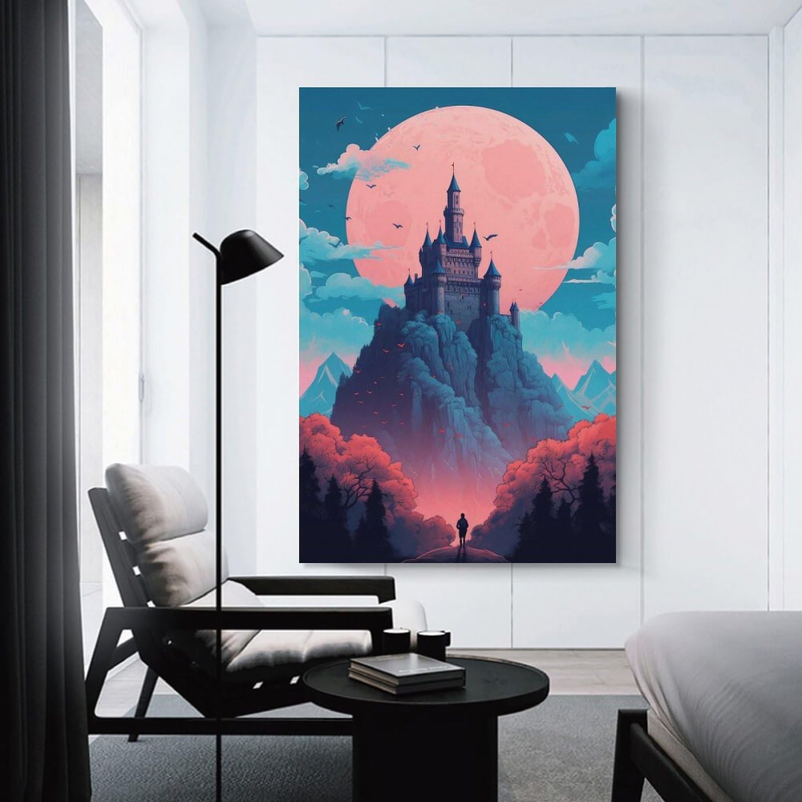 Junmoney Castle Neuschwanstein Room Decor Wall Art, 24x36inch(60x90cm), for Entrance Walls, Hall Decor Or Foyers, A Neat Decor Update for Hallways