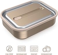 Vista 4 de Bentgo MicroSteel - Lonchera a prueba de fugas, apta para microondas, horno, recipiente estilo bento, con divisor extraíble, tapa hermética, diseño