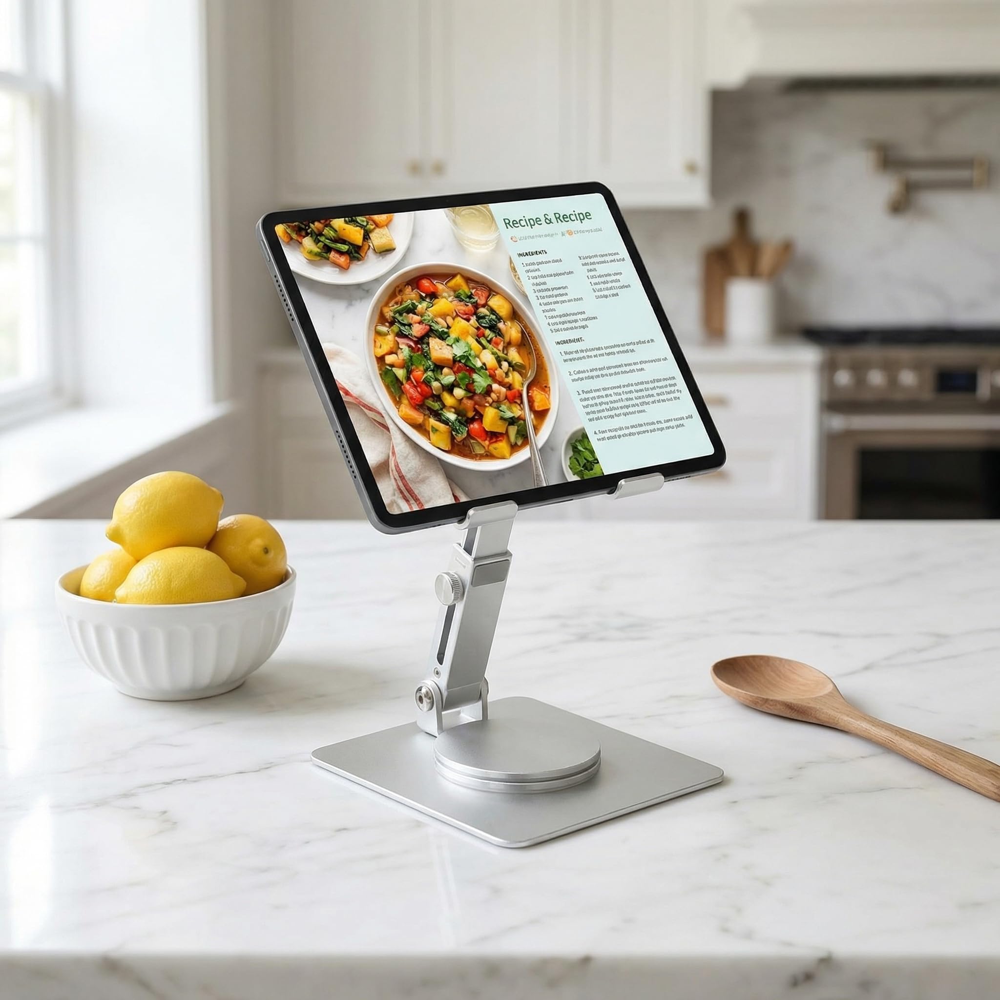 Supporto per Tablet in Lega di Alluminio Regolabile 360° Girevole, Porta Pieghevole per iPad/Samsung 7-13"