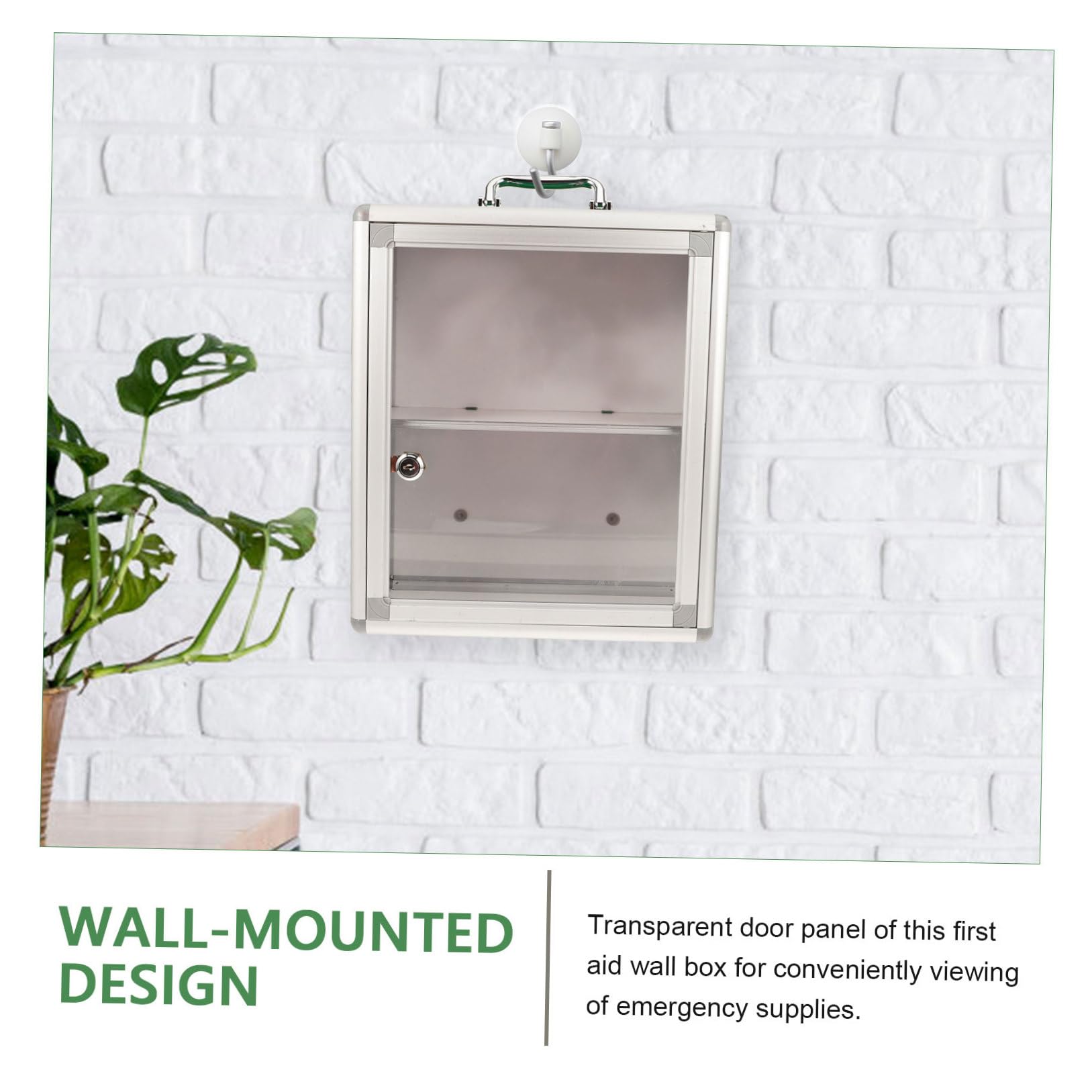 GALPADA Botiquín y Puerta Transparente Montado en Pared de Primeros Auxilios Gran Capacidad, Diseño Ahorrador de Espacio para Uso en Hogar y Casilleros