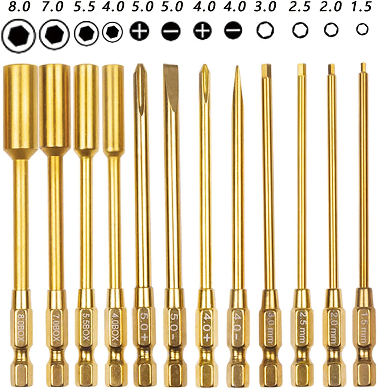 RC Hex Driver Set, Hexagonal Head Nut Drivers with Hex Wrench Hex Wrench RC Tool Kit for RC Car T-raxxas A-rrma Axial SCX10 Redcat Racing