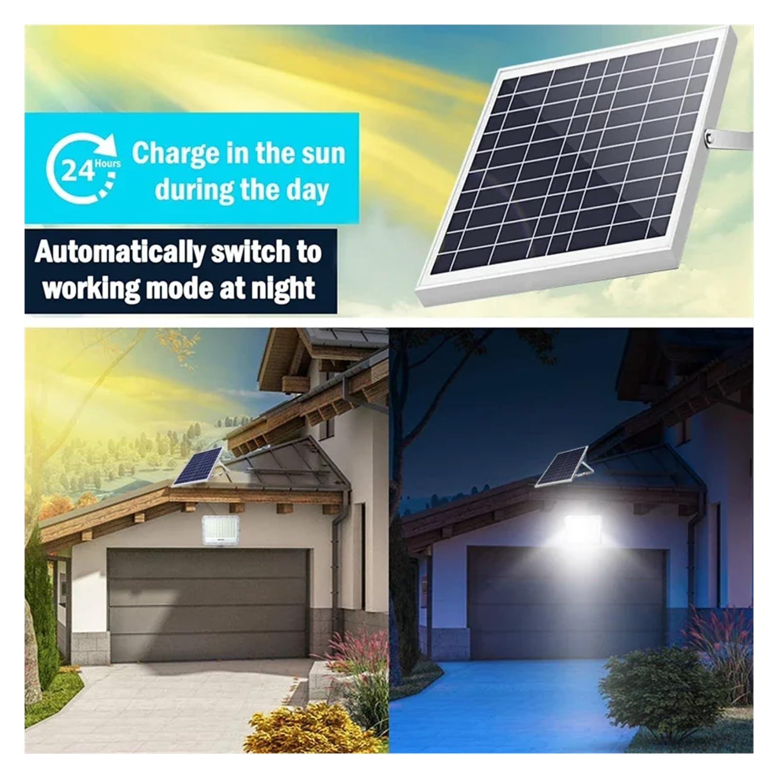 Lampa solarna zewnętrzna, 300W reflektor słoneczny reflektory Led lampa słoneczna wodoodporny reflektor zewnętrzny lampa wisząca żarówka słoneczna z em