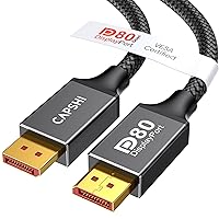 Vista 1 de Capshi Cable DisplayPort 2.1 DP80 (certificado VESA), cable DP 2.1a de 80 Gbps (8K @240Hz, 4K @540Hz 360Hz 240Hz), cable de puerto de pantalla