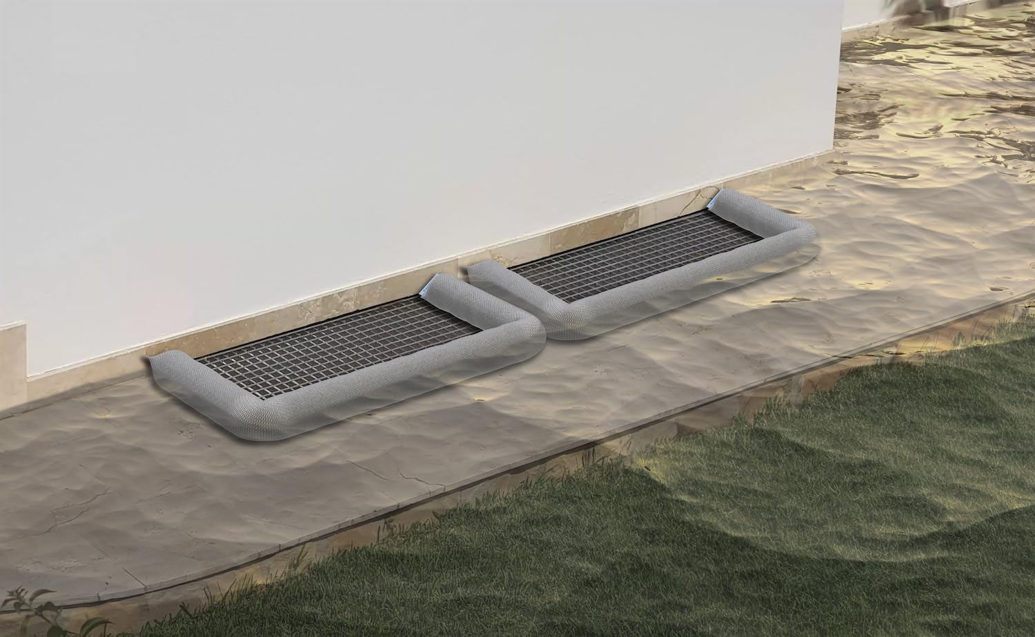 Manguera móvil de protección contra inundaciones, 500 x 7,5 cm, protección eficaz contra inundaciones y sellado, lista para usar, apilable, reutilizable
