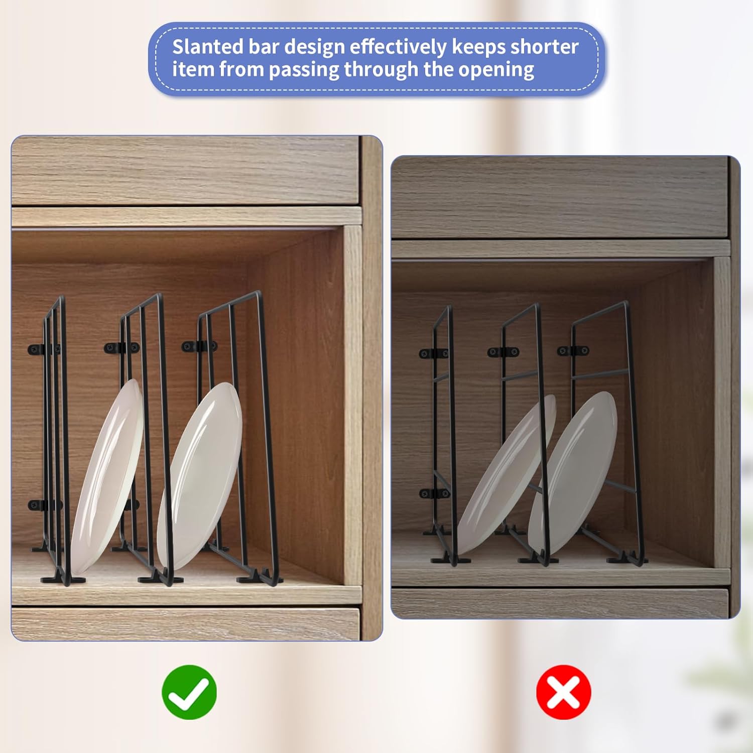 MOLIGOU 4 Pcs Baking Sheet Organizer, Cookie Sheet Divider Rack, Tray Dividers for Cabinet and Pantry Storage