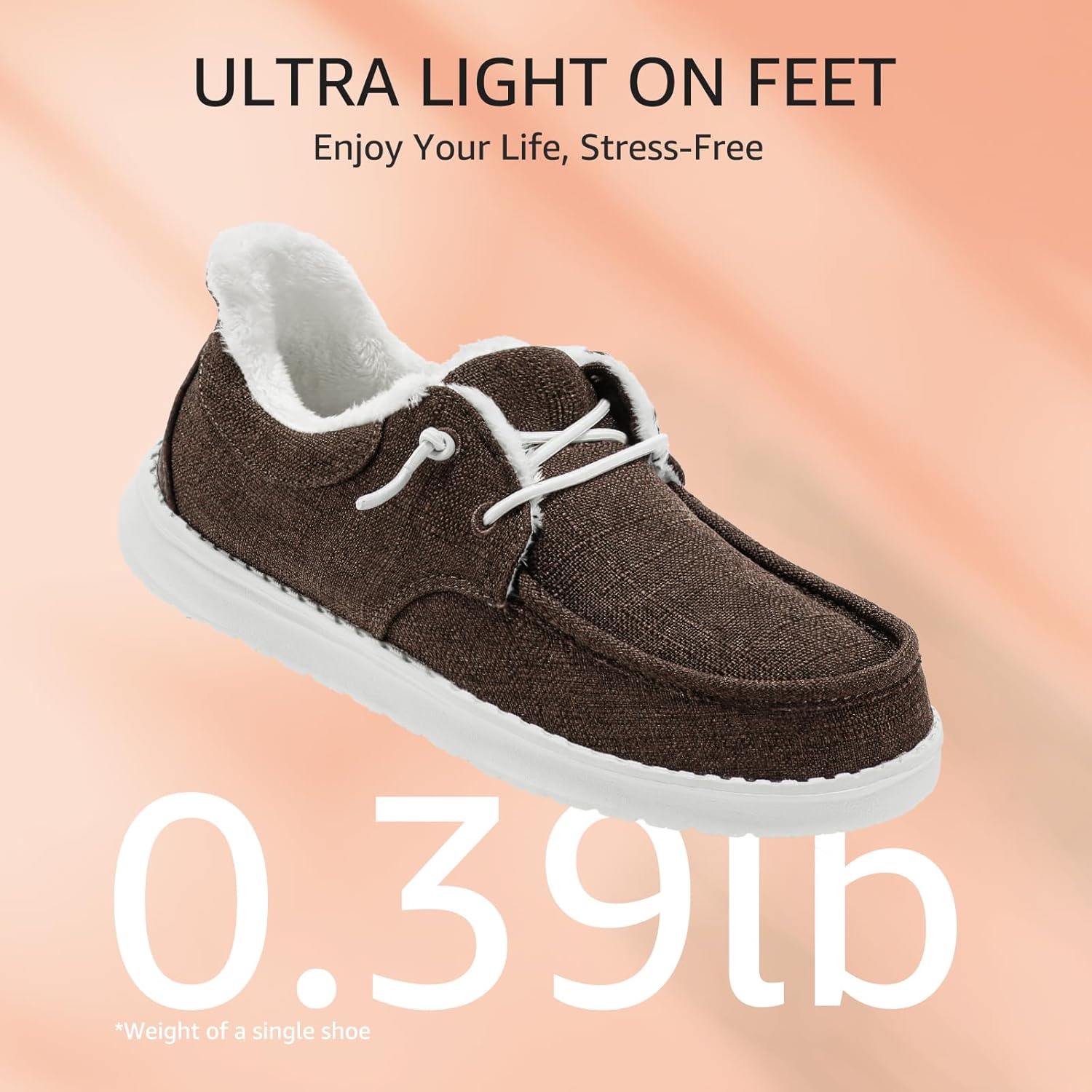 STQ Slip On Shoes Women Loafers Orthopedic Fur Lined Warm Winter Canvas Boat Shoes Plantar Fasciitis Relief Maternity Pregancy Walking Sneakers for Travel - Image 6