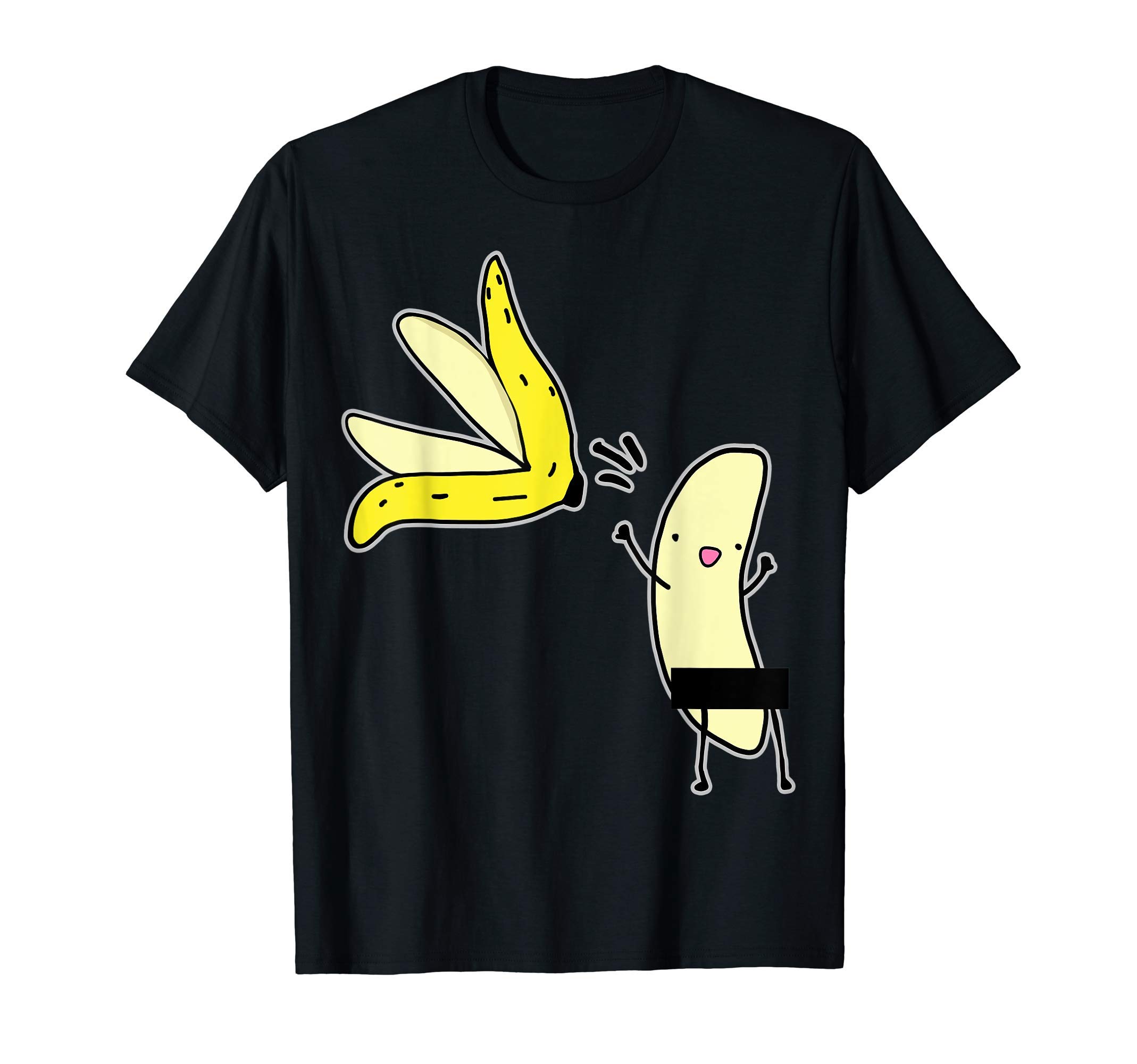 Banana Striptease Censored Naked Funny Adult Couples Gift T-Shirt