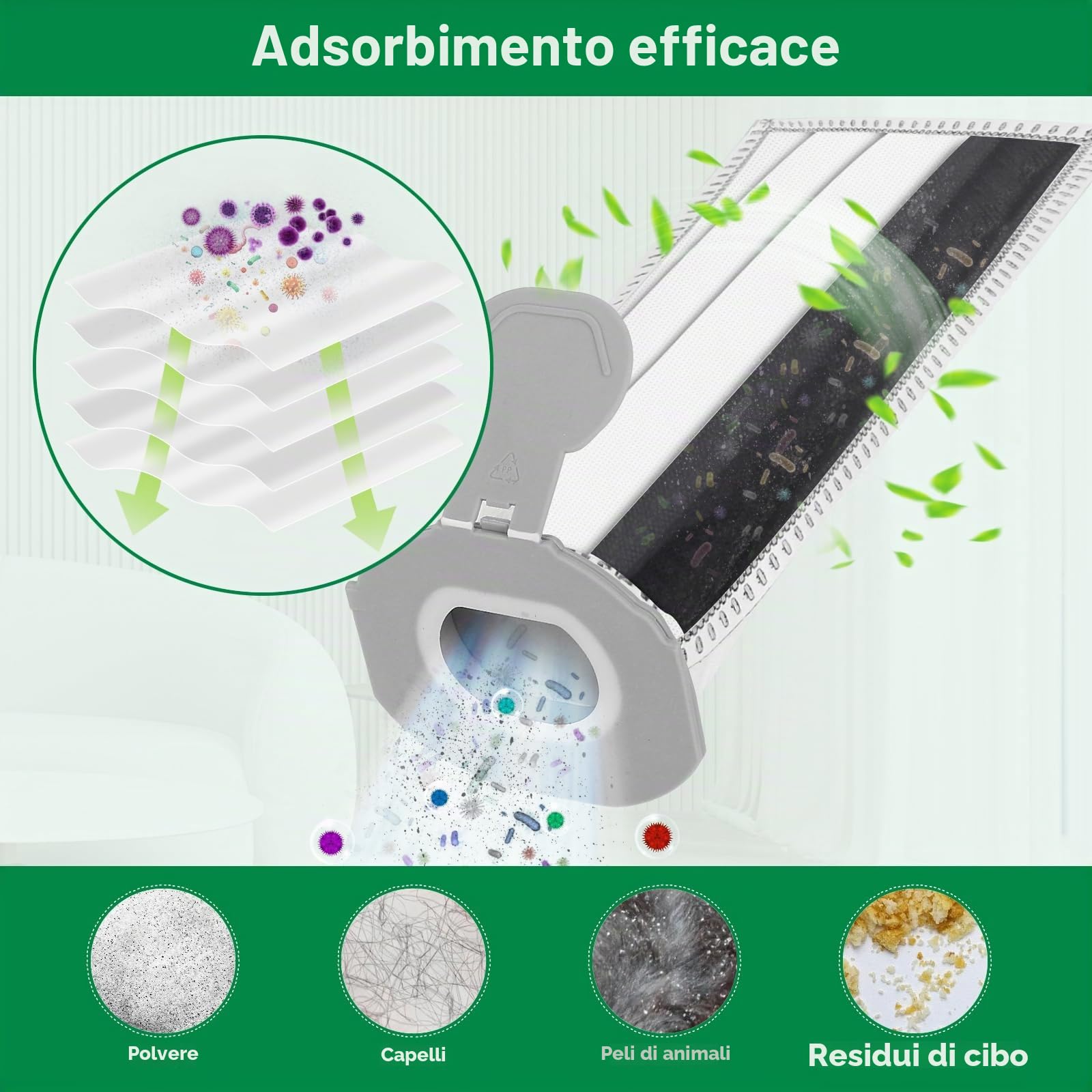 Kit 12 Sacchetti in Microfibra compatibile per Folletto VK7S VK7 FP7S FP7-12 Sacchetti Aspirapolvere + 2 Filtro Motore