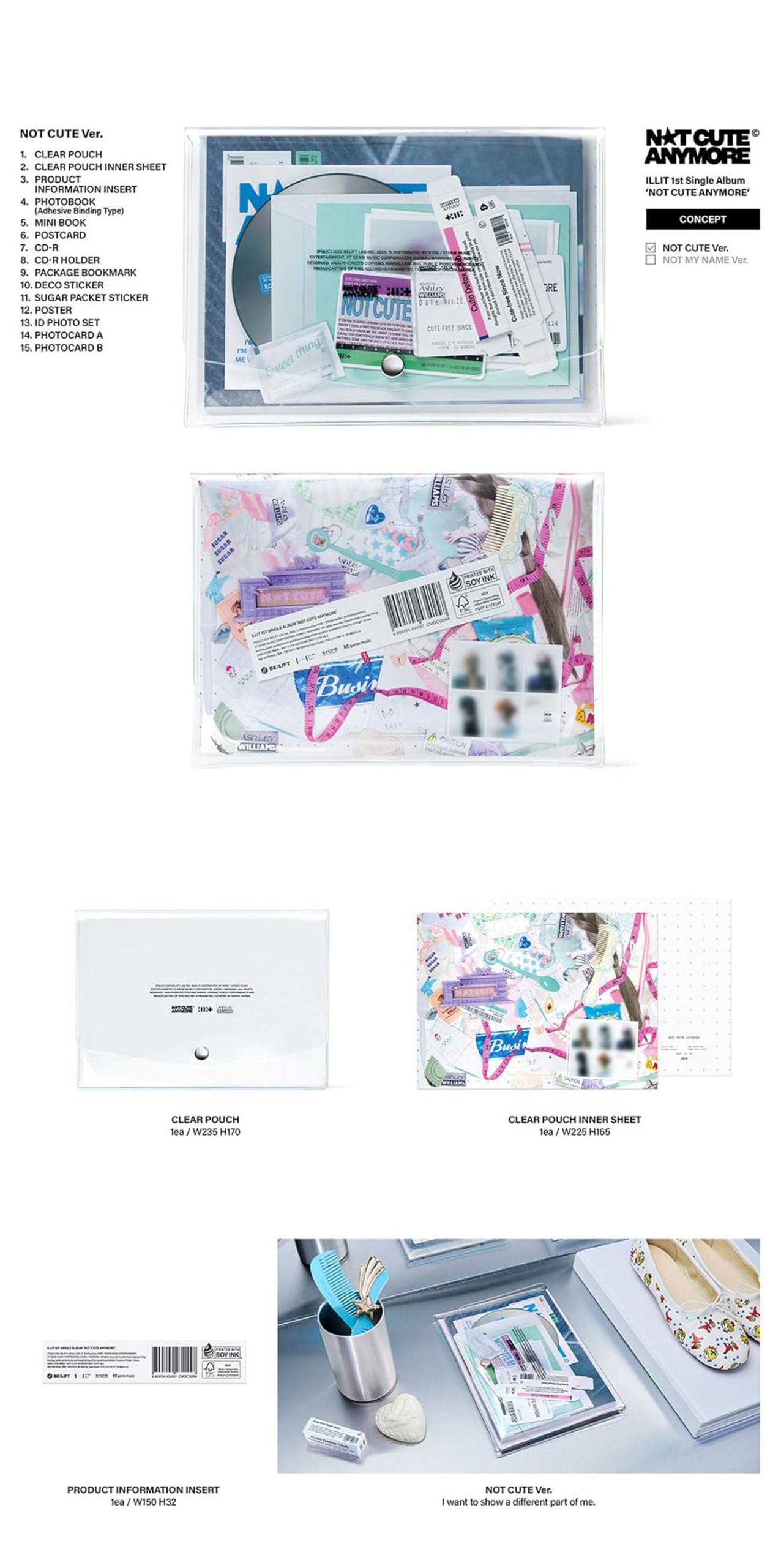 【箱無し】ILLIT NOT CUTE ANYMORE Pouch Ver. ② ILLIT – NOT CUTE ANYMORE Album (Multi Pouch Ver.) | Pre-Order