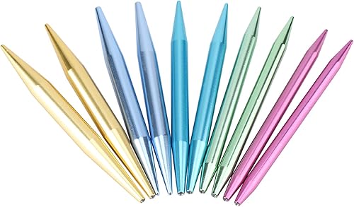 Miniatura 3 de Pssopp Juego de agujas intercambiables, juego de agujas de tejer circulares de aluminio, agujas de ganchillo intercambiables de doble punta de